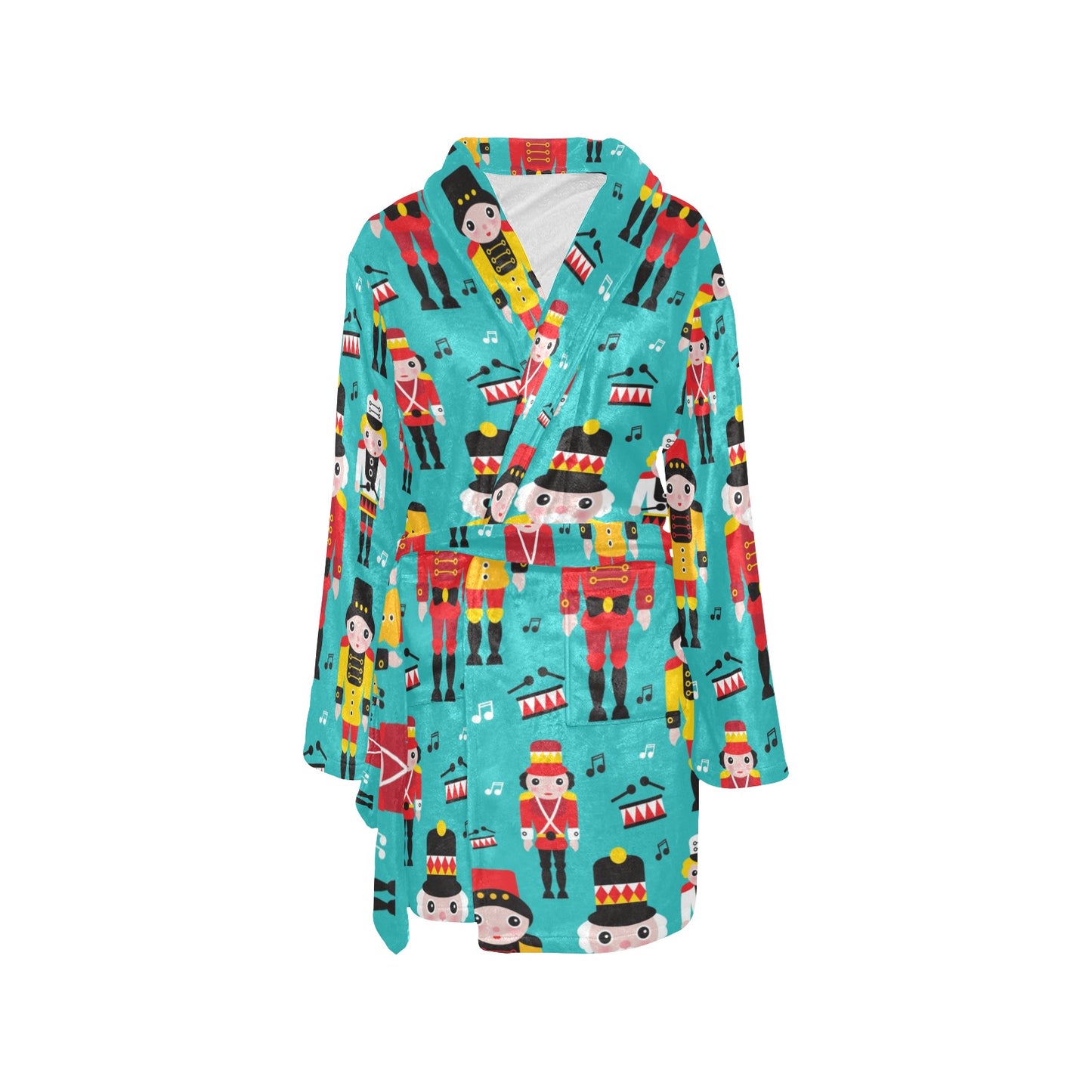 Nutcracker Pattern Print Design A03 Women's Fleece Robe