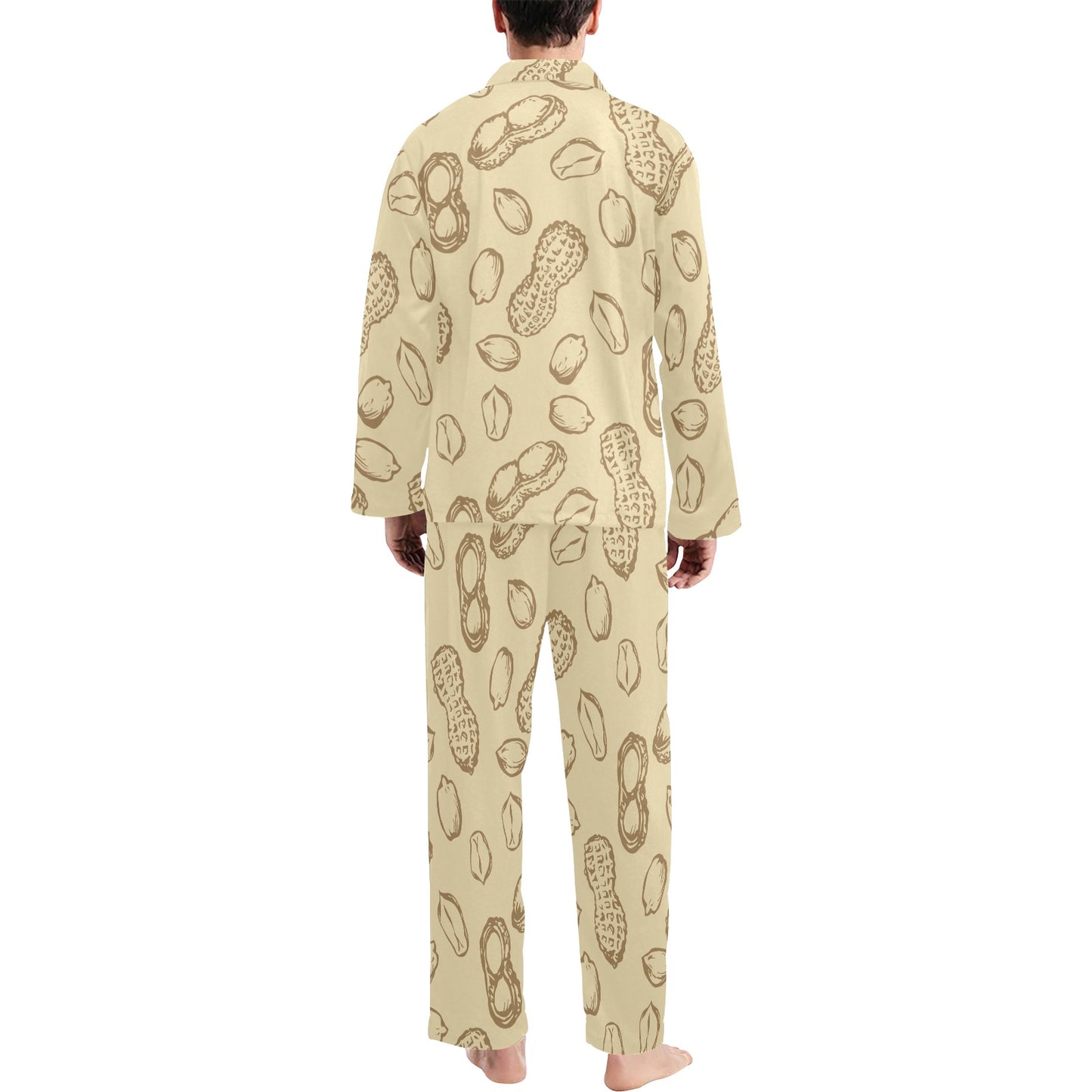 Peanut Pattern Print Design A02 Men's Long Pajama Set