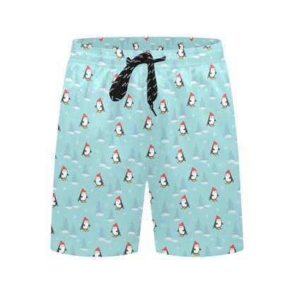 Ski Penguin Print Design LKS304 Men's Swim Trunks Beach Shorts