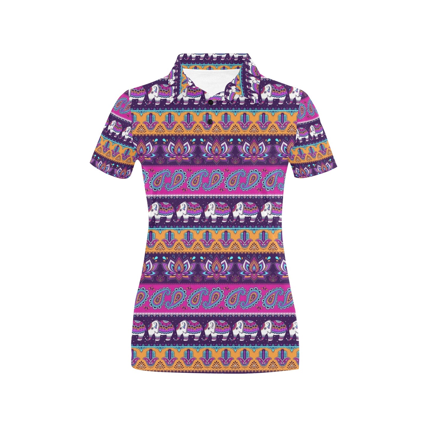 Boho Indian Style Pattern Women's Polo Shirt