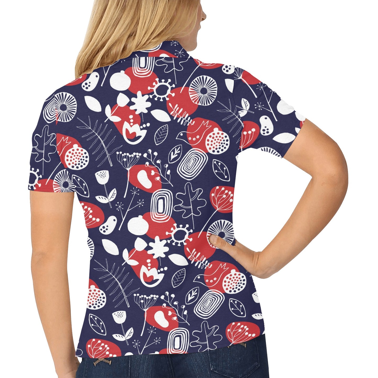 Nordic Pattern Print Design A02 Women's Polo Shirt