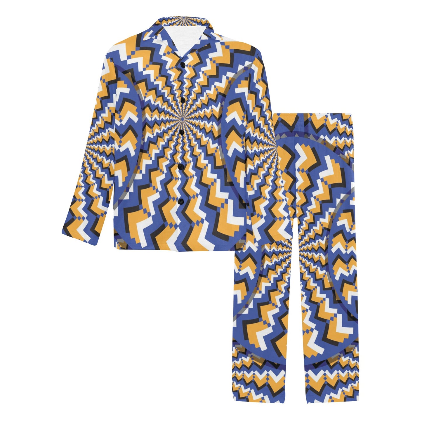 Optical illusion Pattern Print Design A01 Men's Long Pajama Set