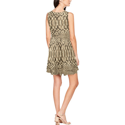 Python Pattern Print Design A02 Sleeveless Dress