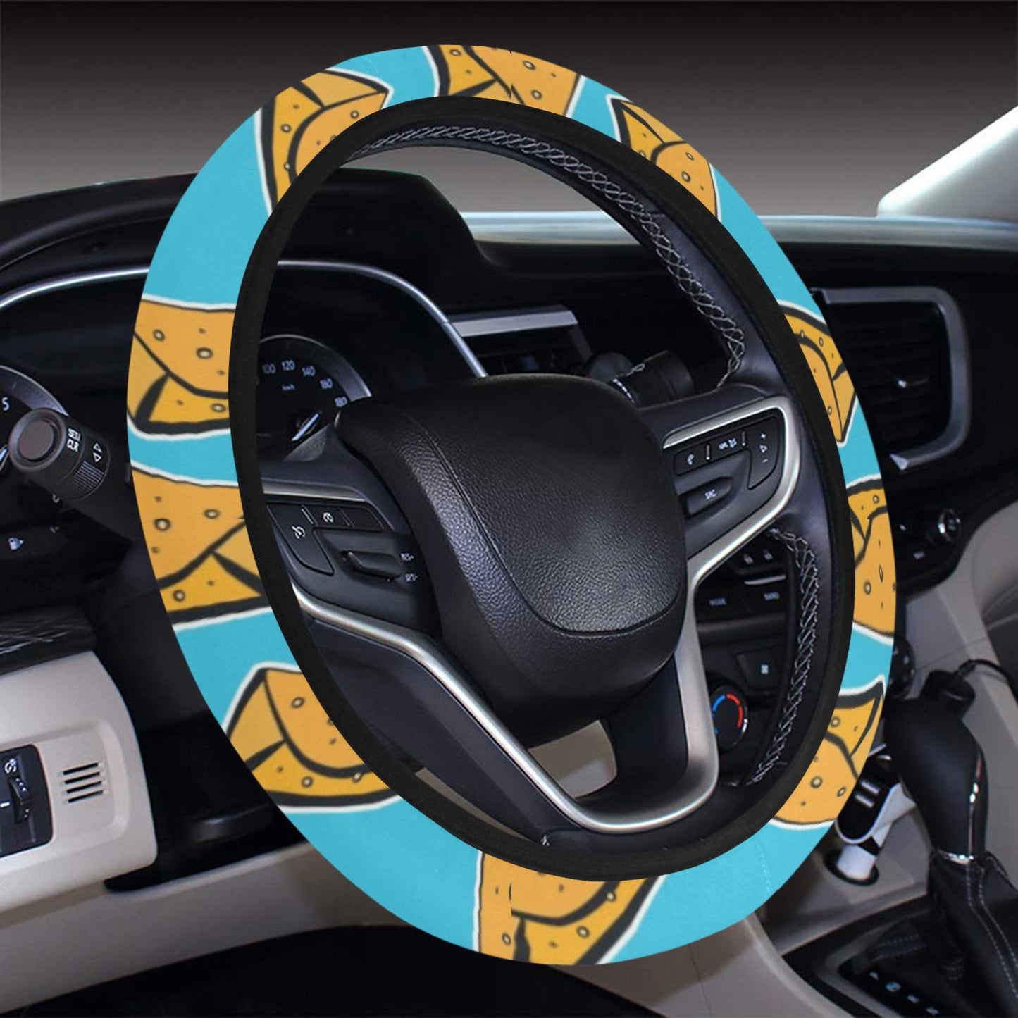 Burrito Print Design LKS301 Steering Wheel Cover with Elastic Edge
