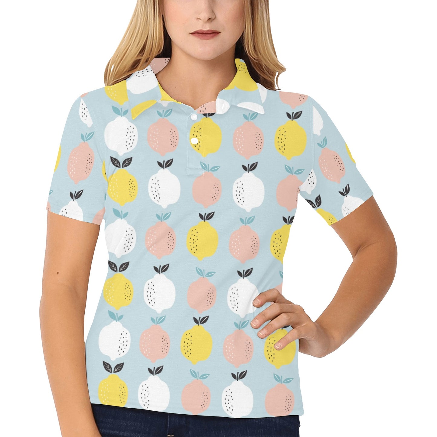 Citrus  Pattern Print Design 03 Women's Polo Shirt