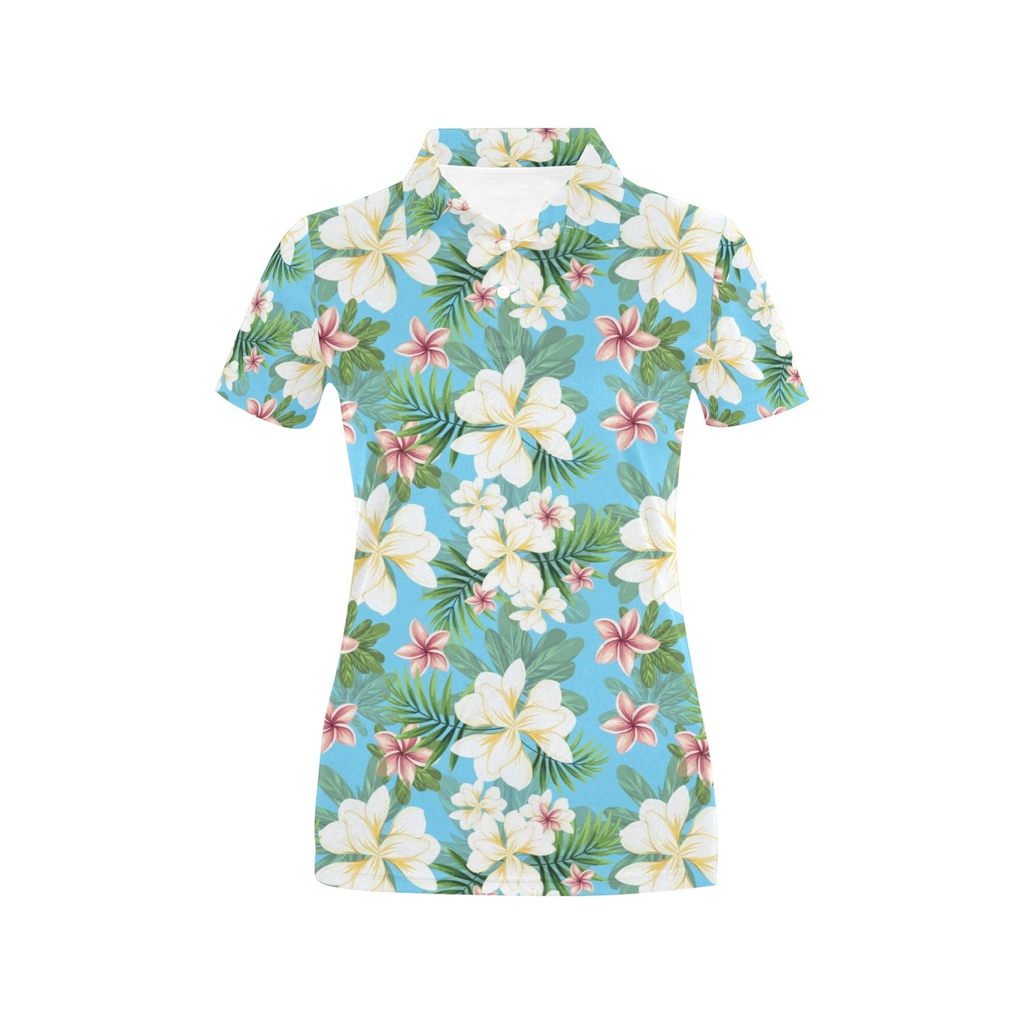 Plumeria Pattern Print Design PM028 Women's Polo Shirt