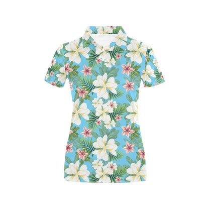 Plumeria Pattern Print Design PM028 Women's Polo Shirt