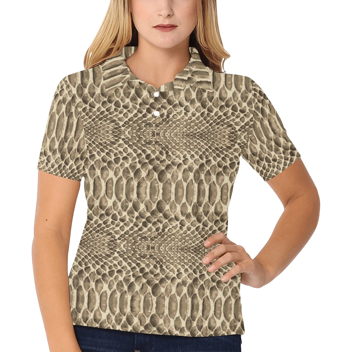 Python Pattern Print Design A02 Women's Polo Shirt