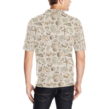 Products Seashell Print Design LKS304 Men Polo Shirt