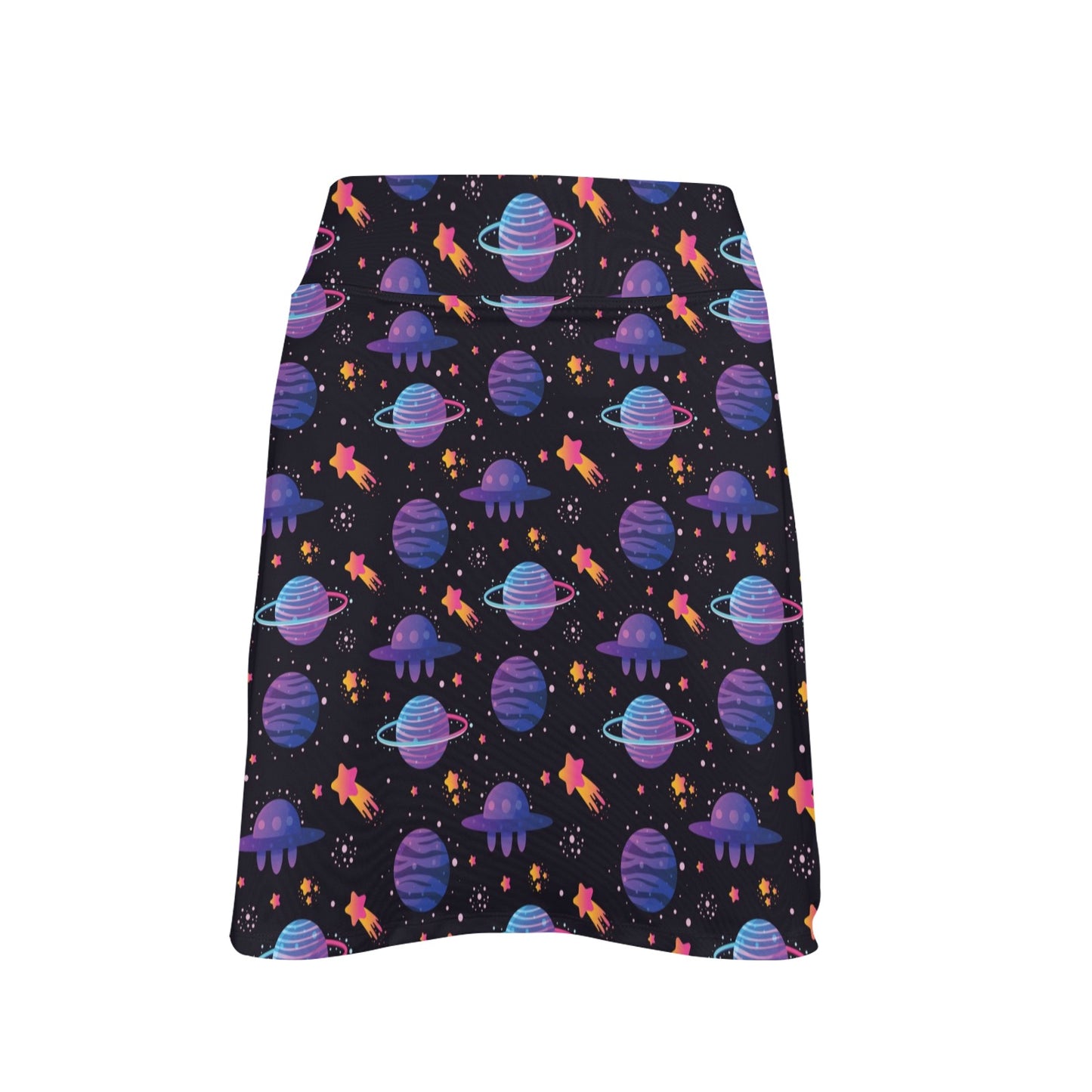 UFO Star Galaxy Print Design LKS308 17" Golf & Pickleball Skort with Pockets