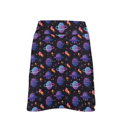 UFO Star Galaxy Print Design LKS308 17" Golf & Pickleball Skort with Pockets