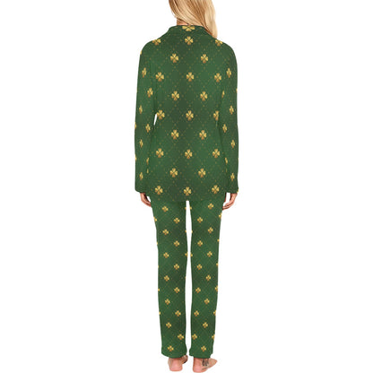cloverPattern Print Design 01 Women's Long Pajama Set