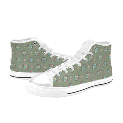 Zombie Print Design LKS301 Men's High Top Canvas Shoes