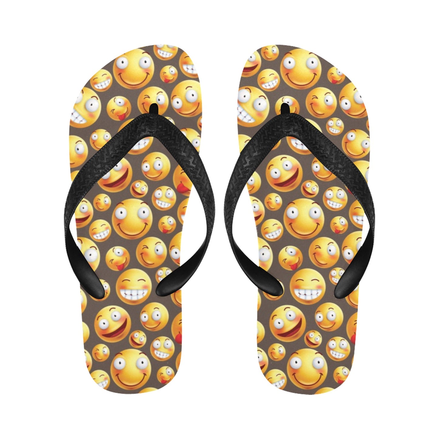Smiley Face Emoji Print Design LKS303 Flip Flops