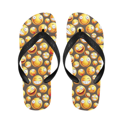 Smiley Face Emoji Print Design LKS303 Flip Flops