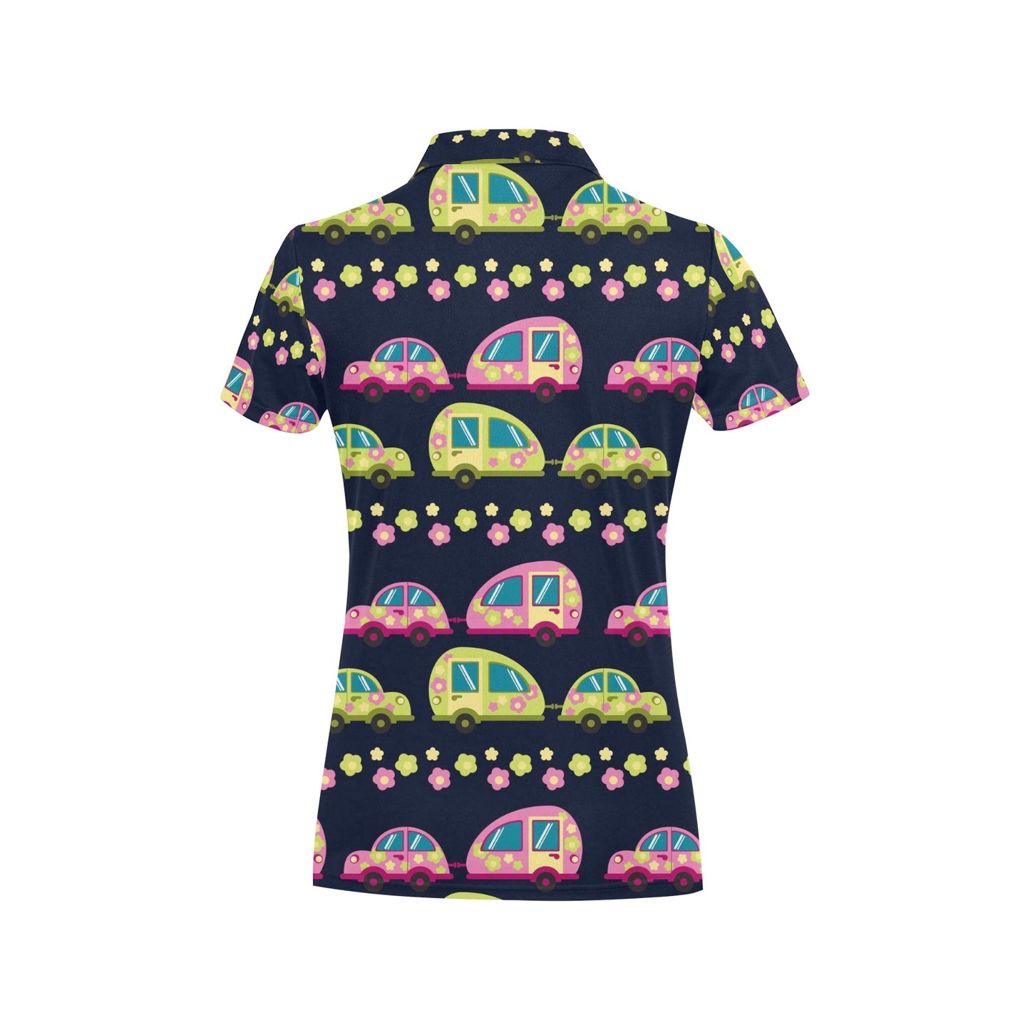 Camper Camping Ugly Christmas Design Print Women's Polo Shirt