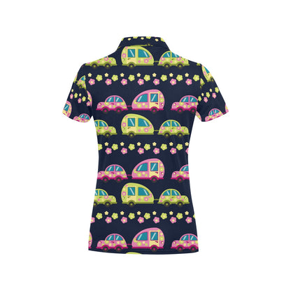 Camper Camping Ugly Christmas Design Print Women's Polo Shirt