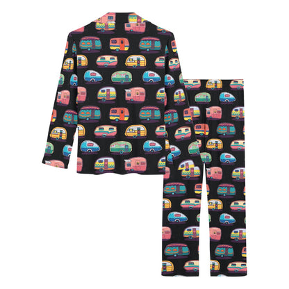 Camper Camping Pattern Women's Long Pajama Set