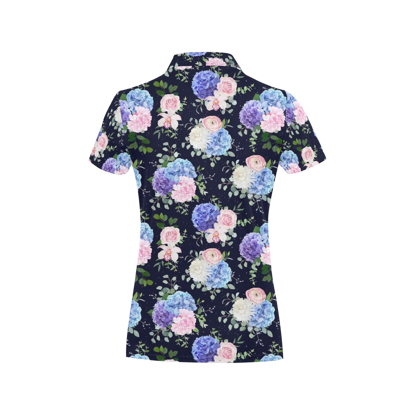 Hibiscus Pattern Print Design HB033 Women's Polo Shirt