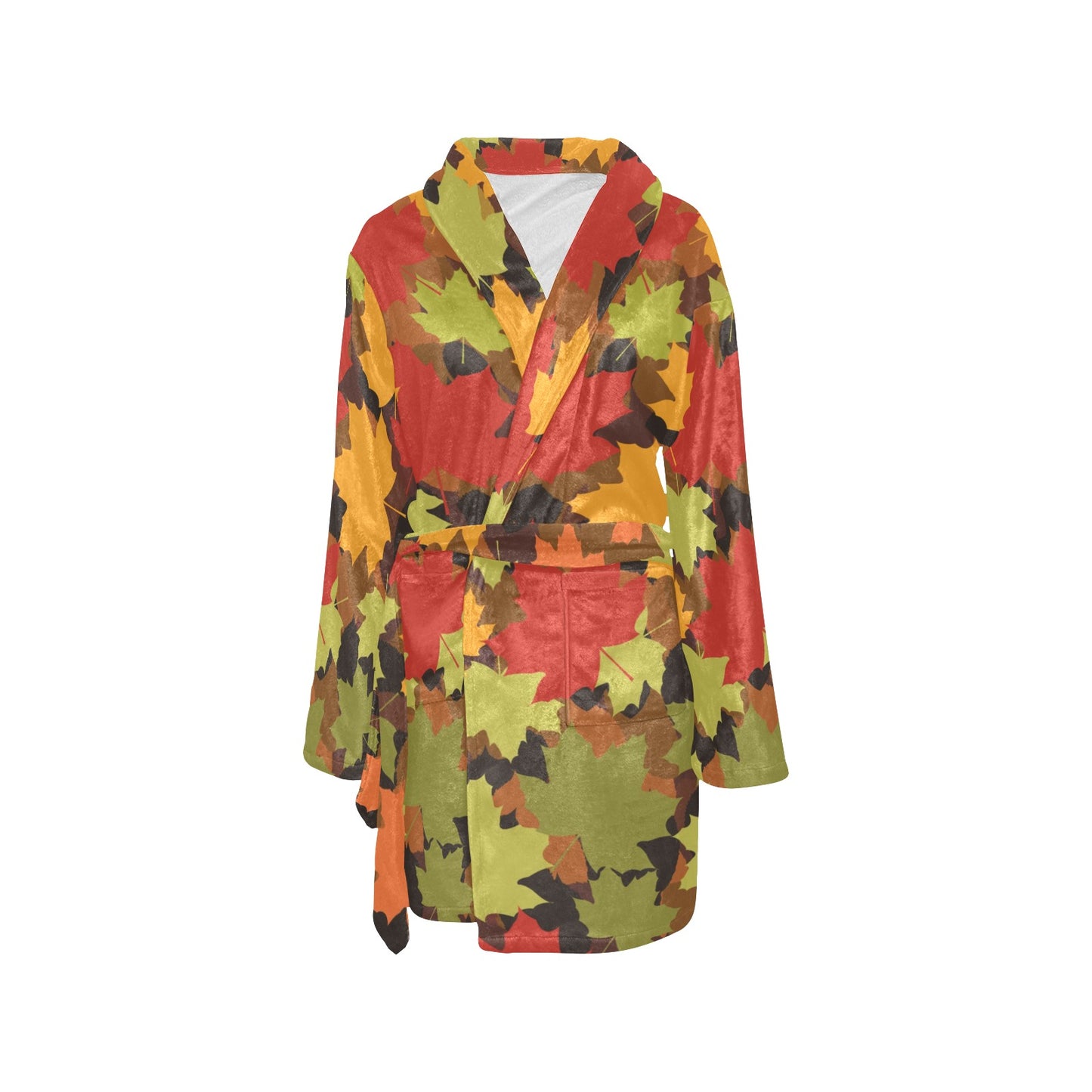 Maple Leaf Pattern Print Design 05 Women's Fleece Robe