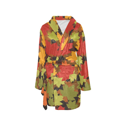 Maple Leaf Pattern Print Design 05 Women's Fleece Robe