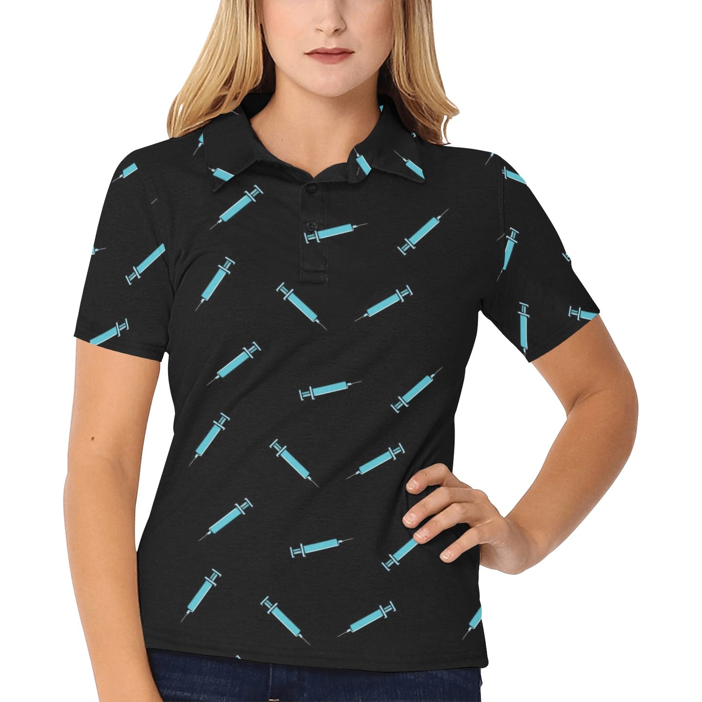 Phlebotomist Pattern Print Design A04 Women's Polo Shirt