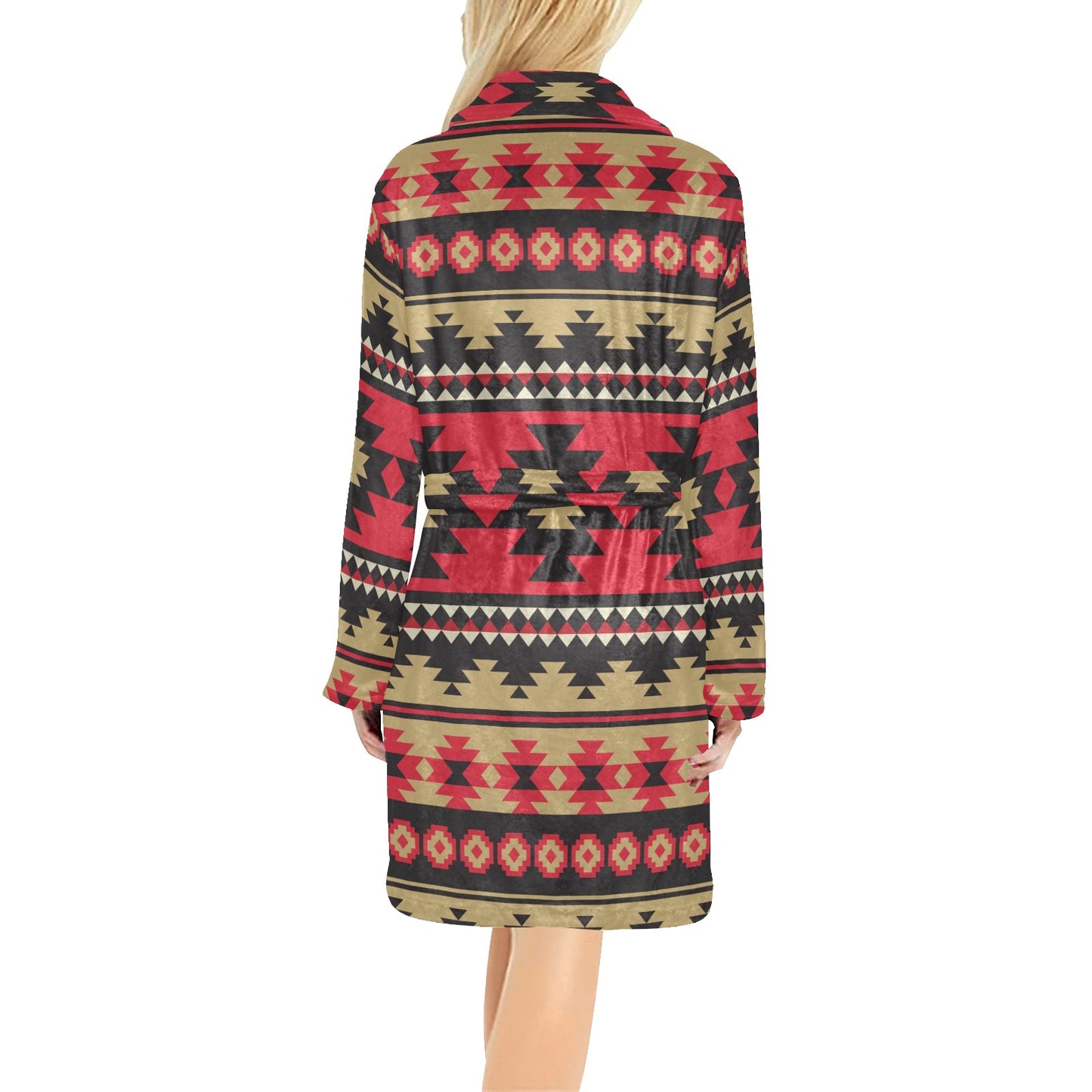 Navajo Pattern Print Design A04 Women's Fleece Robe