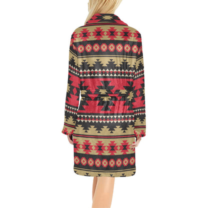 Navajo Pattern Print Design A04 Women's Fleece Robe