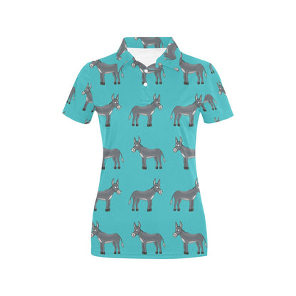 Donkey Pattern Print Design 01 Women's Polo Shirt