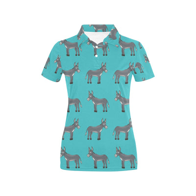 Donkey Pattern Print Design 01 Women's Polo Shirt