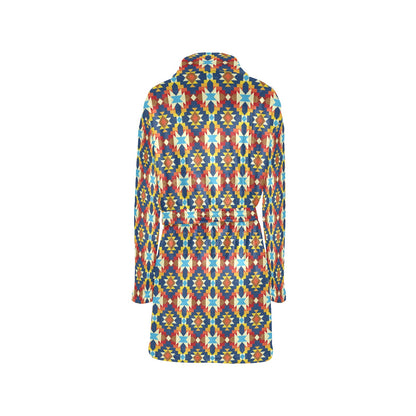 Aztec Pattern Print Design 01 Women's Fleece Robe