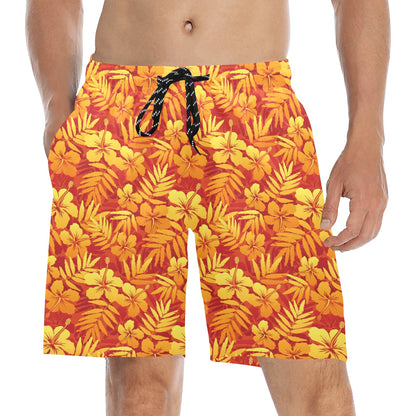 Hibiscus Summer Print Design LKS302 Men's Swim Trunks Beach Shorts