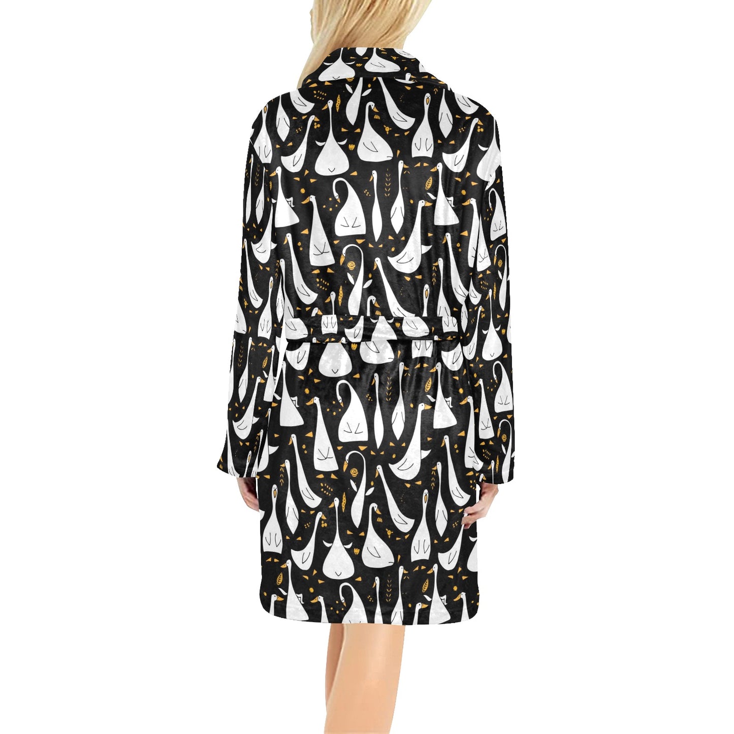 Goose Print Design LKS401 Women's Fleece Robe
