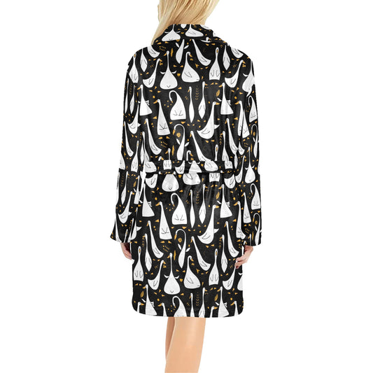 Goose Print Design LKS401 Women's Fleece Robe