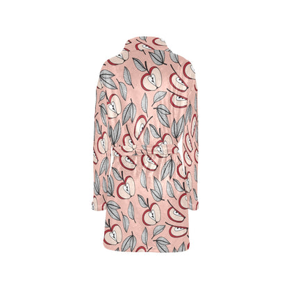 Apple Pattern Print Design AP04 Women's Fleece Robe