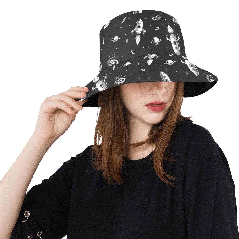 Space Rocket Print Design LKS303 Unisex Bucket Hat