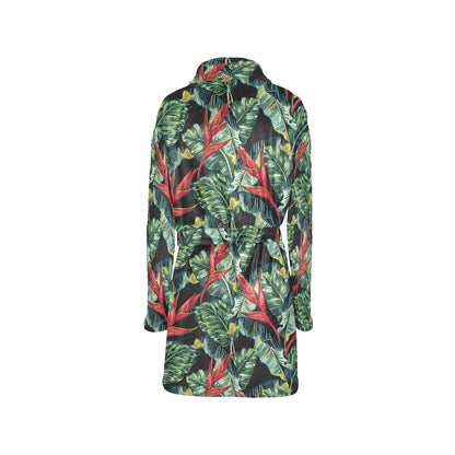 Bird Of Paradise Pattern Print Design BOP06 Women's Fleece Robe