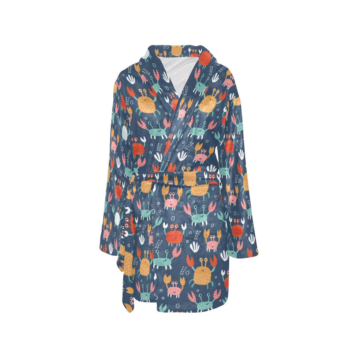 Crab Pattern Print Design 05 Women's Fleece Robe