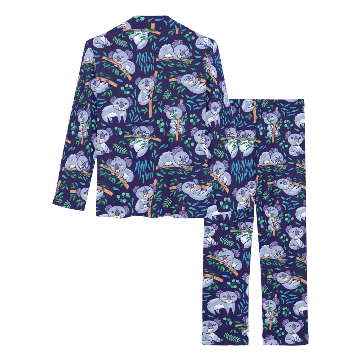 Koala Themed Design Print Women's Long Pajama Set