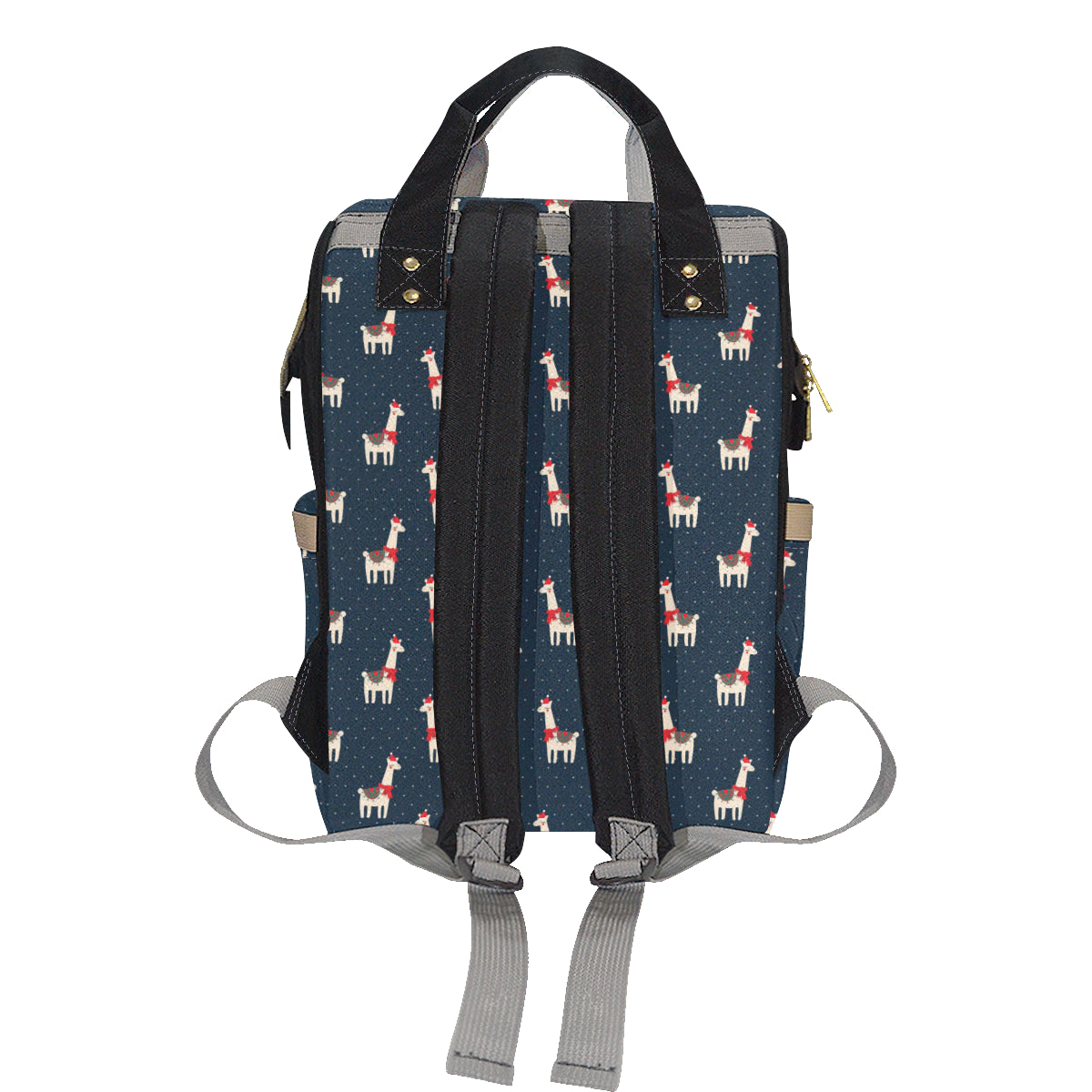 Llama with Polka Dot Themed Print Diaper Bag Backpack