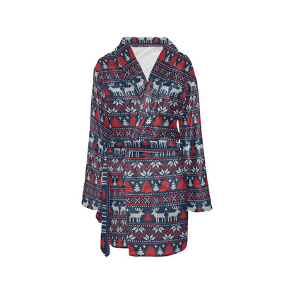 Reindeer Print Design LKS405 Women's Fleece Robe