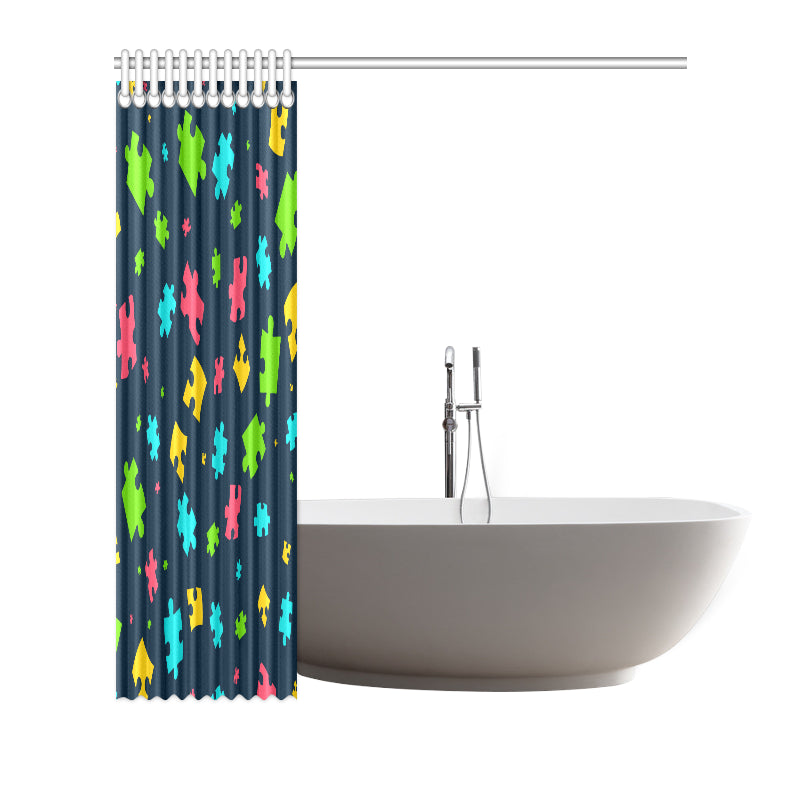 Autism Awareness Colorful Design Print Shower Curtain