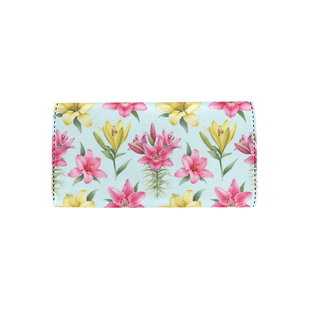 Lily Pattern Print Design LY010 Women's Trifold Wallet