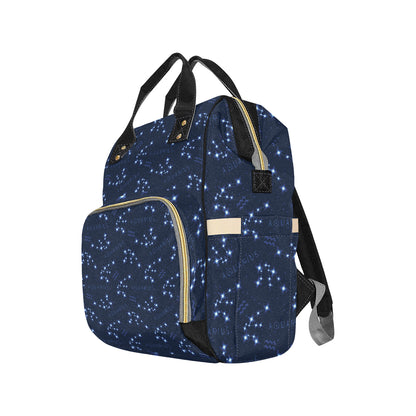 Aquarius Zodiac Pattern Print Design 02 Diaper Bag Backpack