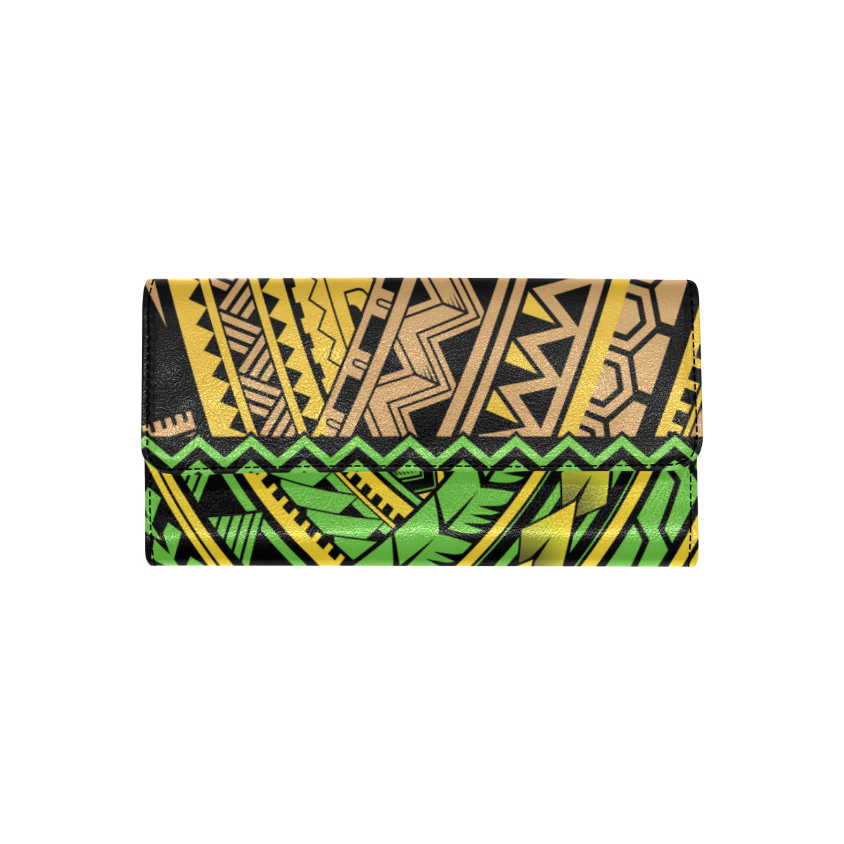 Polynesian Tribal Color Women's Trifold Wallet