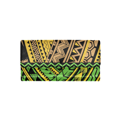 Polynesian Tribal Color Women's Trifold Wallet