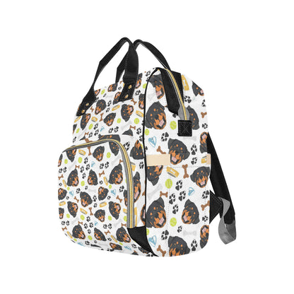Rottweiler Pattern Print Design A04 Diaper Bag Backpack