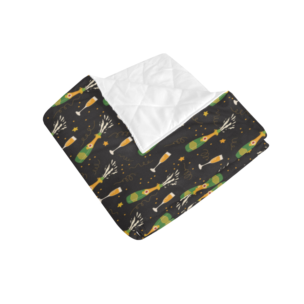 Champagne Pattern Print Design 04 Premium Quilt