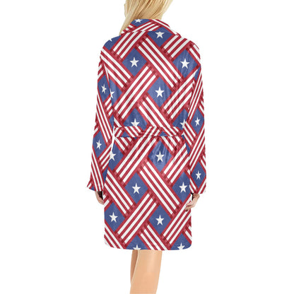 American flag Pattern Women's Fleece Robe