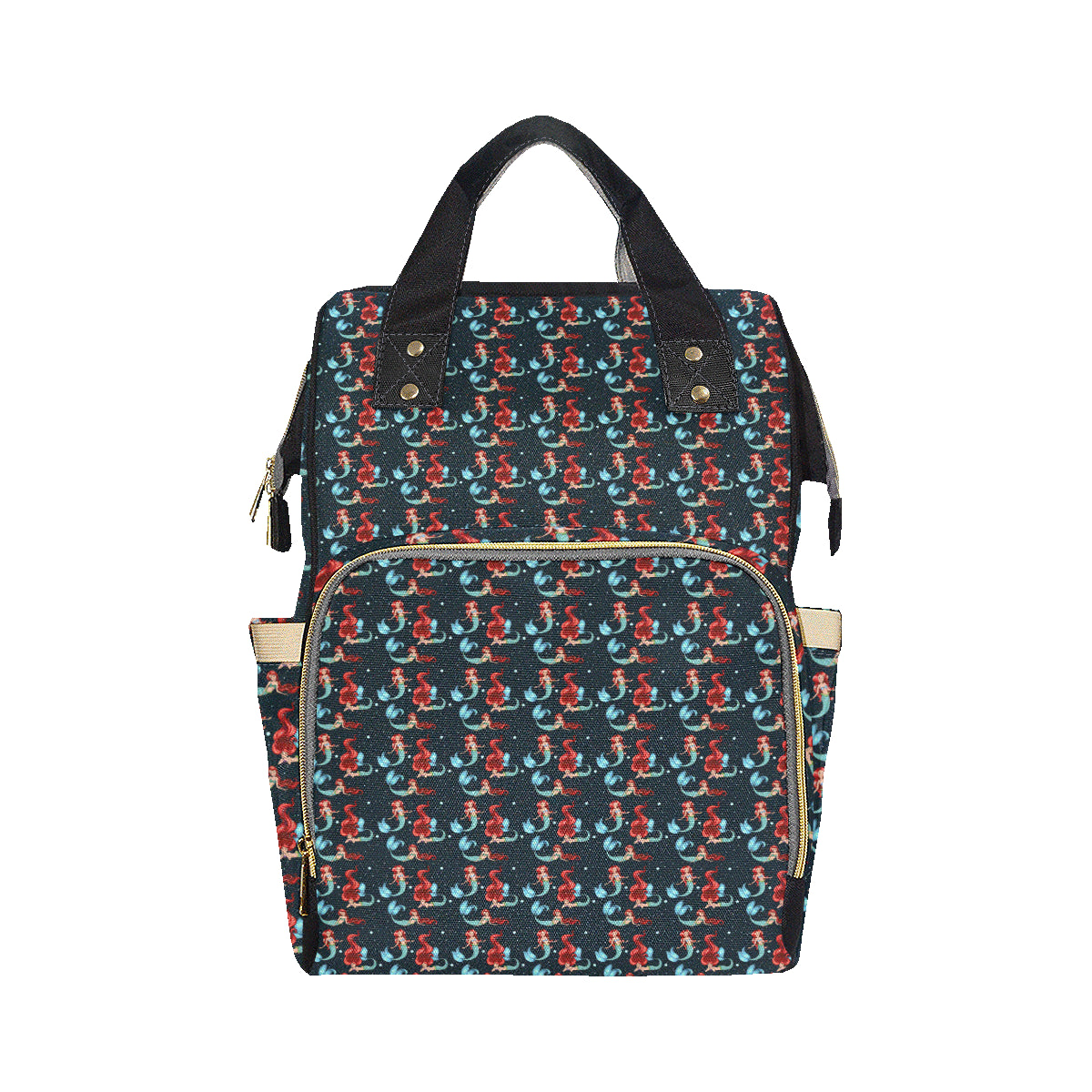 Mermaid Girl Themed Design Print Diaper Bag Backpack